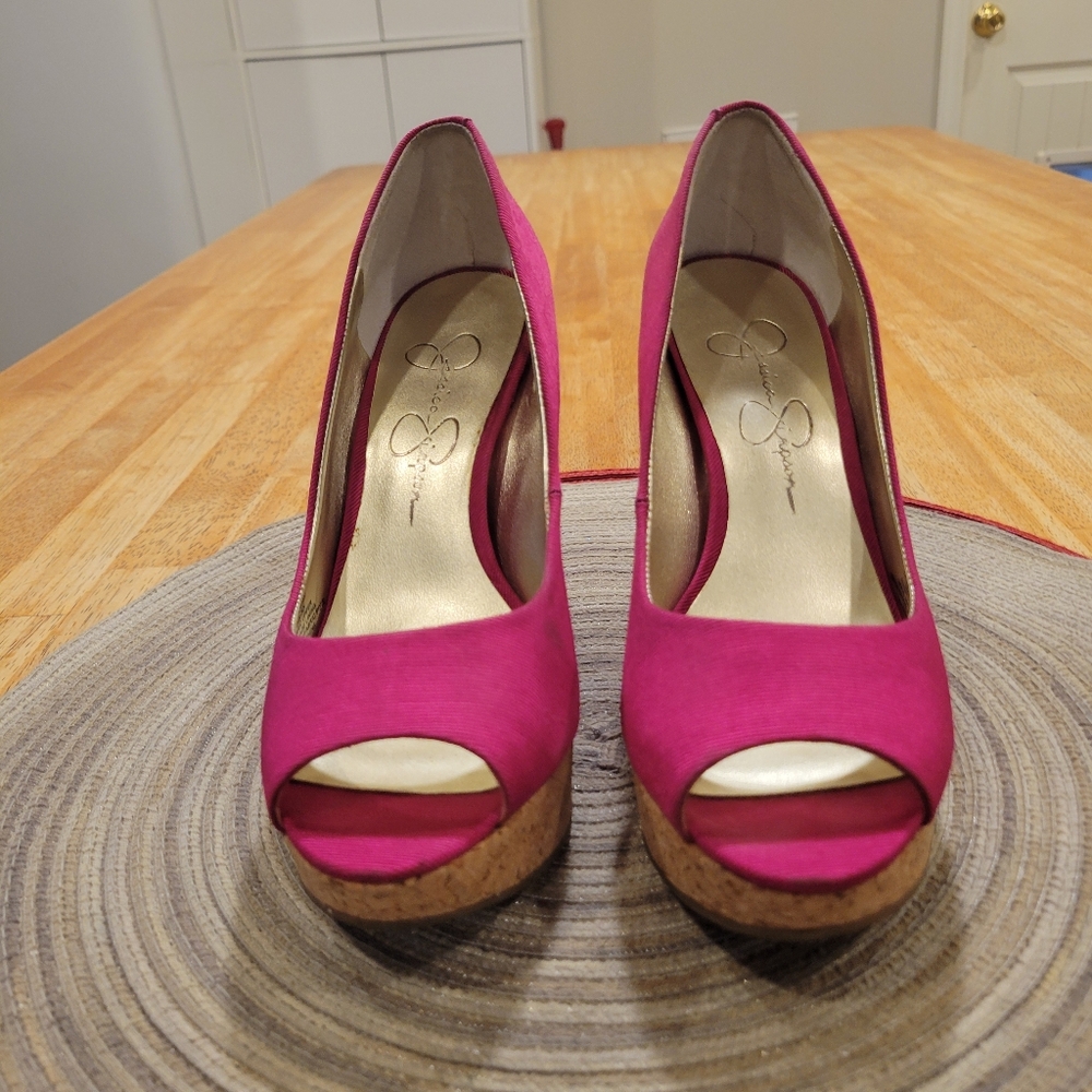 EUC~ JESSICA SIMPSON PEEP TOE HEELS - Picture 4 of 8